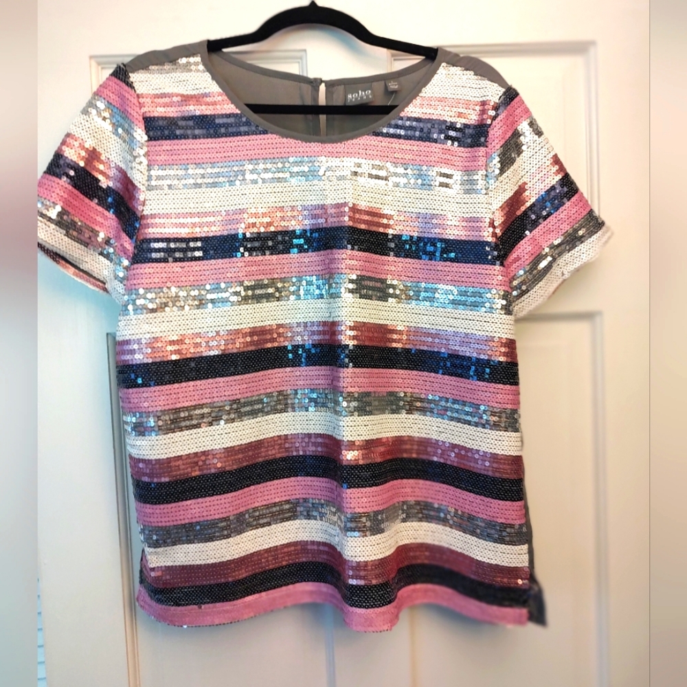 NWT!! NY&Co Sequin Striped Blouse